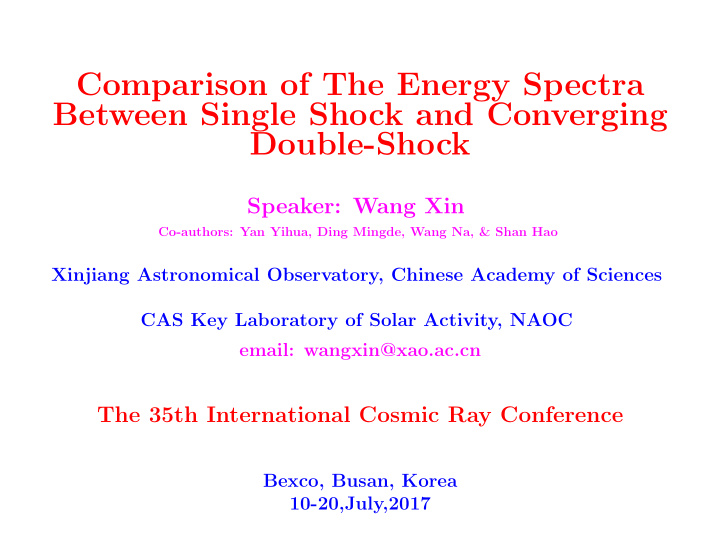 comparison of the energy spectra between single shock and