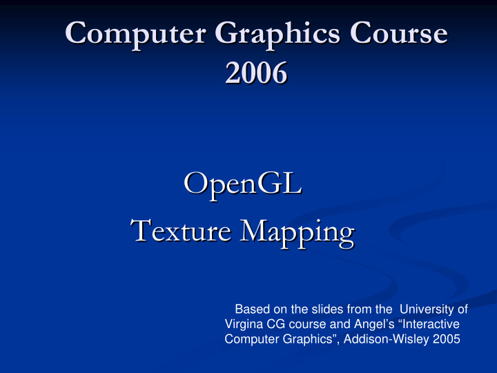 computer graphics course computer graphics course 2006