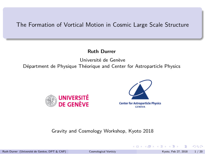 the formation of vortical motion in cosmic large scale