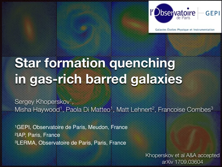 star formation quenching in gas rich barred galaxies