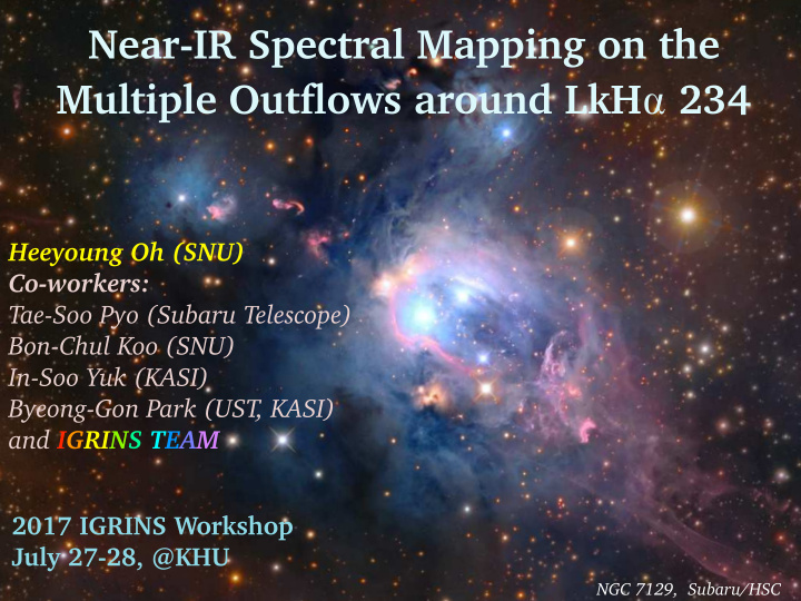 near ir spectral mapping on the multiple outflows around