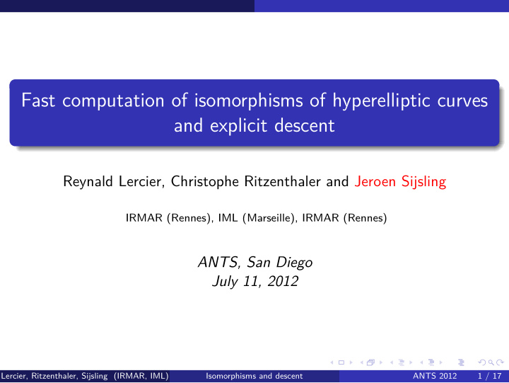 fast computation of isomorphisms of hyperelliptic curves