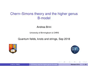 ChernSimons theory and the higher genus  B-model  Andrea Brini  University of Birmingham &amp;
