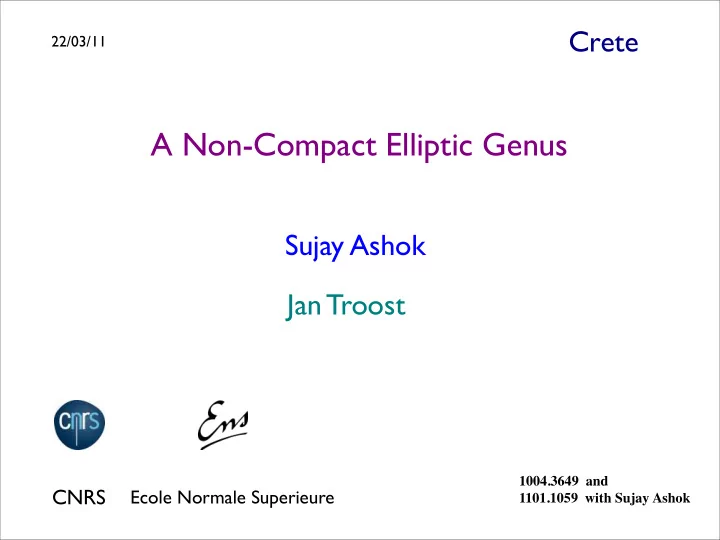 a non compact elliptic genus