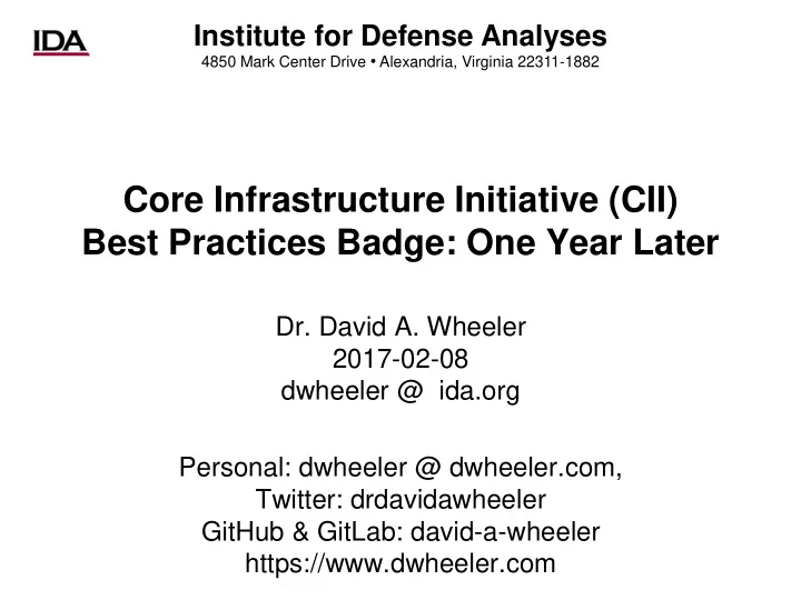 core infrastructure initiative cii best practices badge