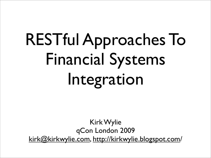 restful approaches to financial systems integration