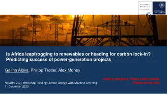 Is Africa leapfrogging to renewables or heading for carbon lock-in?  Predicting success of