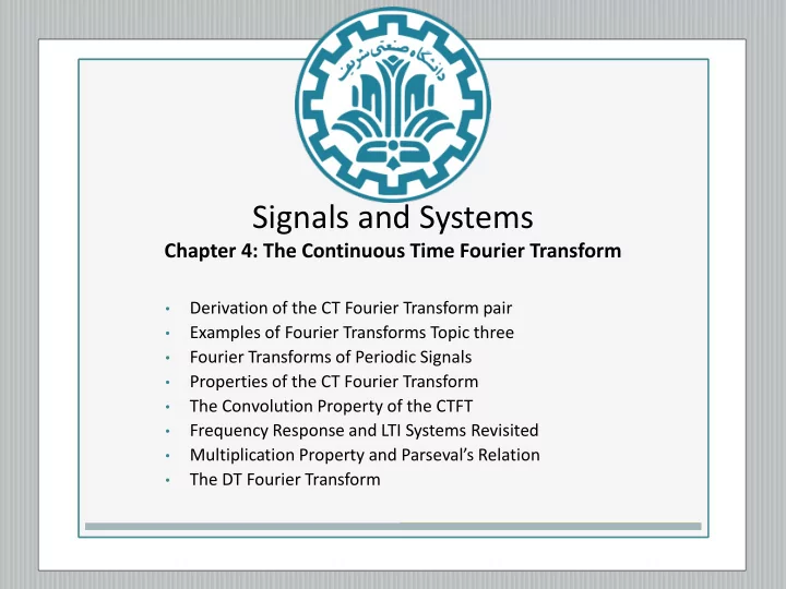 signals and systems