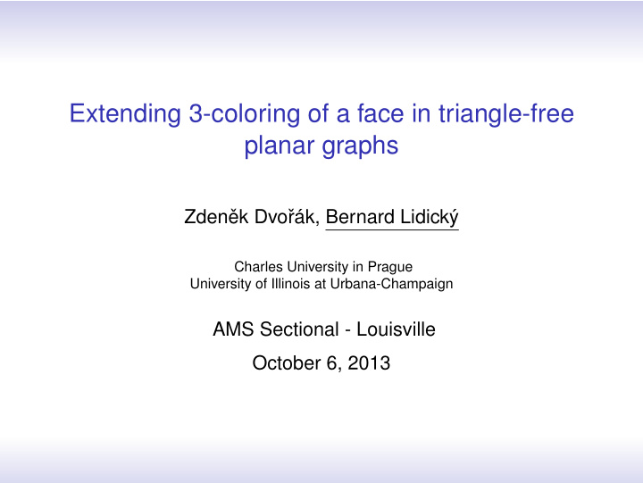 extending 3 coloring of a face in triangle free planar