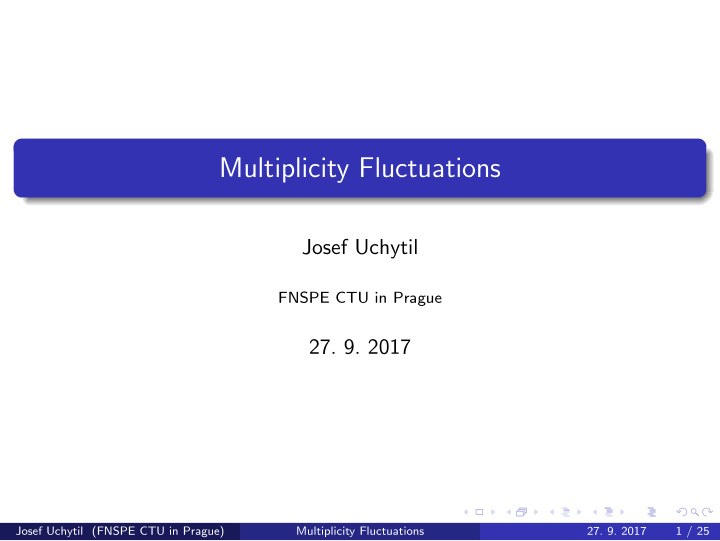 multiplicity fluctuations