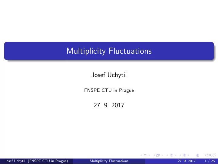 multiplicity fluctuations