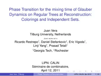 Phase Transition for the mixing time of Glauber  Dynamics on Regular Trees at Reconstruction: