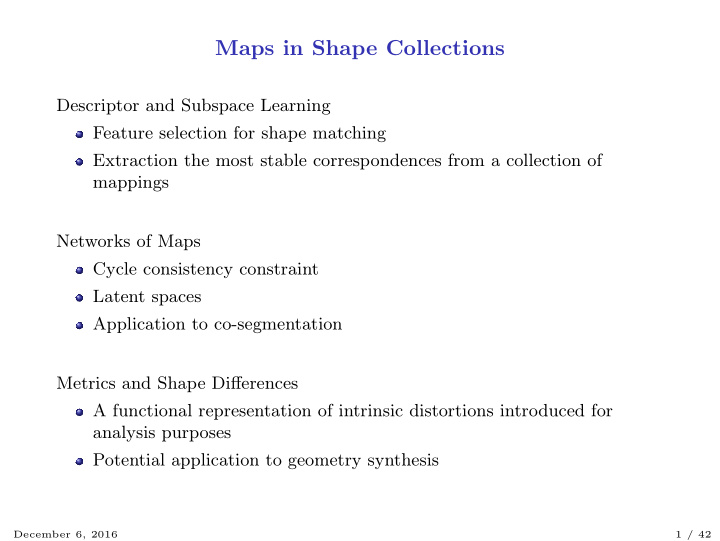maps in shape collections