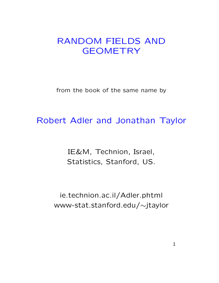 random fields and geometry
