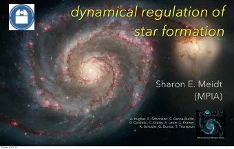 dynamical regulation of  star formation  Sharon E. Meidt  (MPIA)  A. Hughes, E. Schinnerer, S.