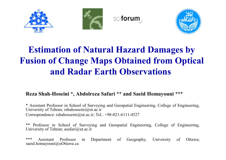 estimation of natural hazard damages by fusion of change
