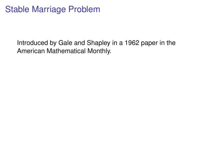 stable marriage problem