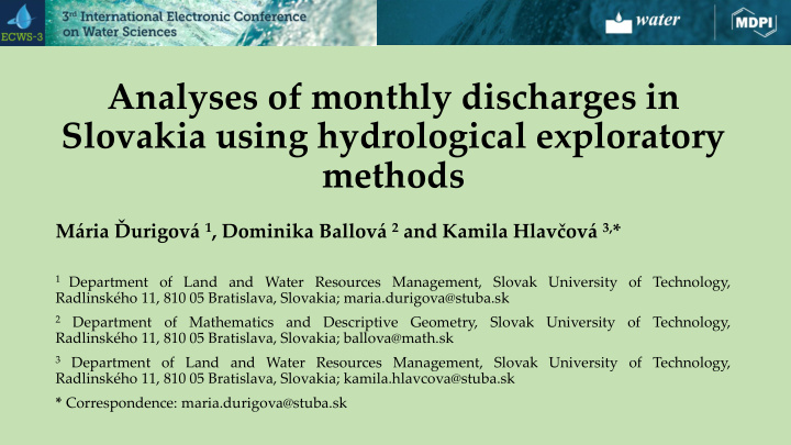 analyses of monthly discharges in