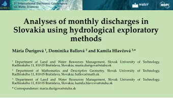 Analyses of monthly discharges in  Slovakia using hydrological exploratory  methods Mria