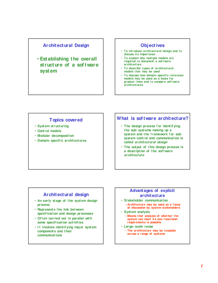 architectural design process sub systems and modules