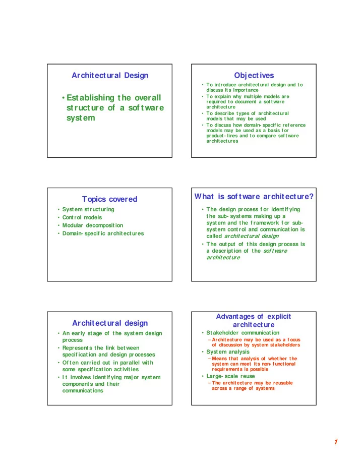 architectural design process sub systems and modules