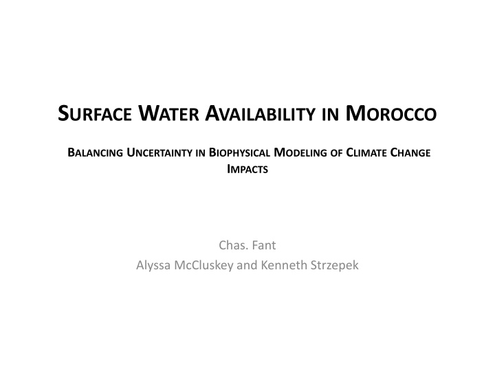 s urface w ater a vailability in m orocco