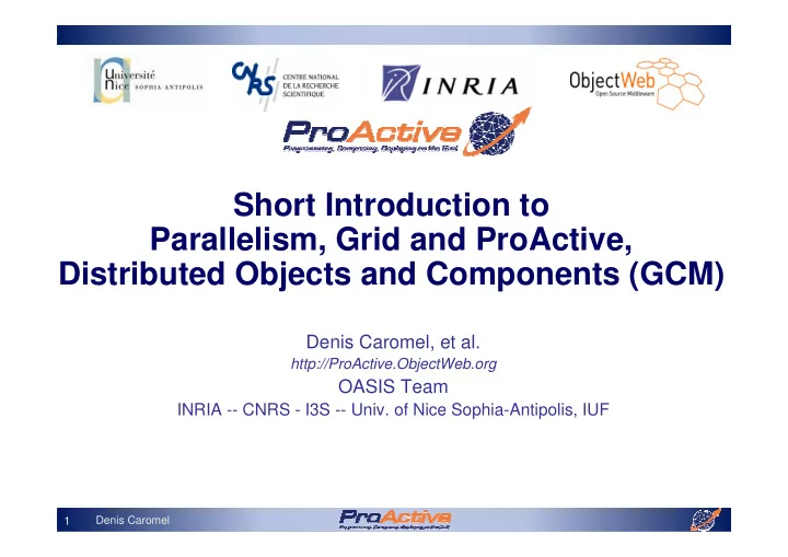 short introduction to parallelism grid and proactive