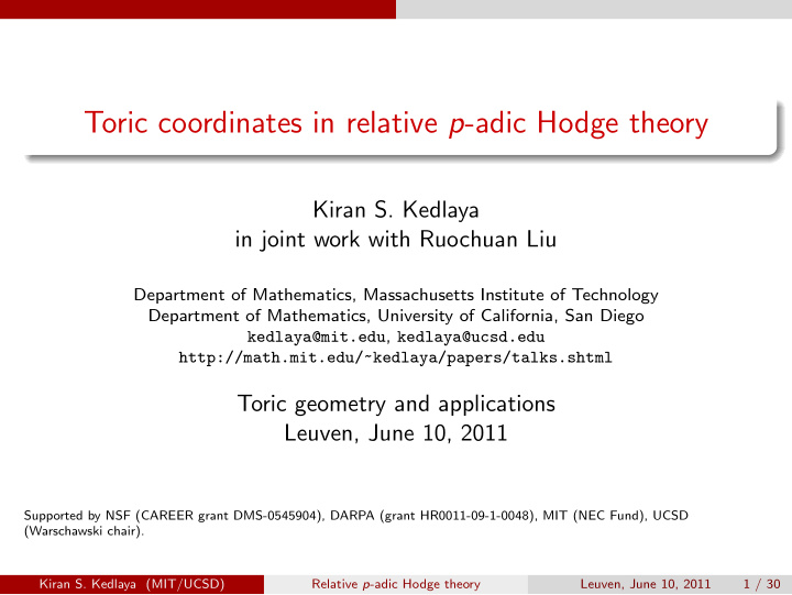 toric coordinates in relative p adic hodge theory