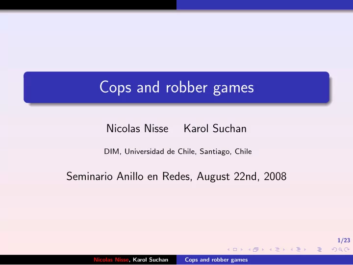 cops and robber games