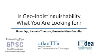 What You Are Looking for?  Simon Oya, Carmela Troncoso, Fernando Prez-Gonzlez  1  Motivation.