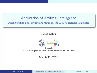 Application of Artificial Intelligence  Opportunities and limitations through life &amp; Life