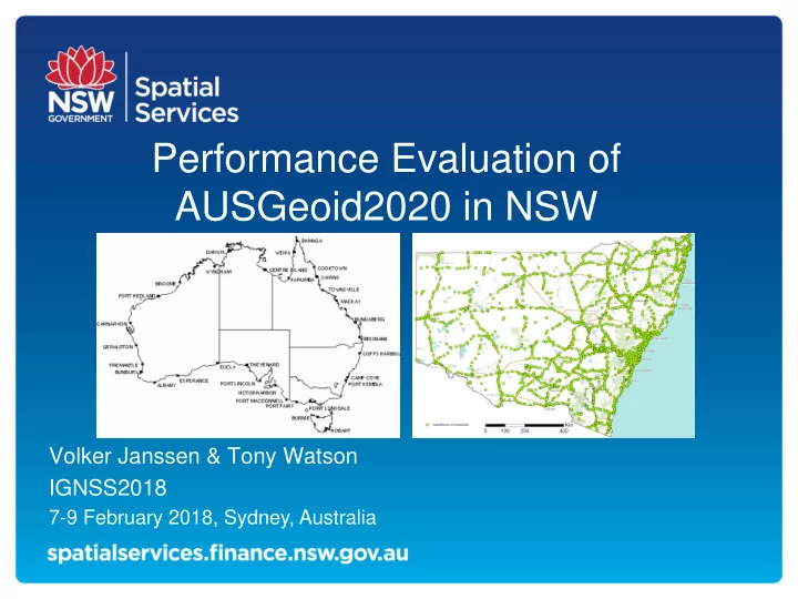 performance evaluation of ausgeoid2020 in nsw