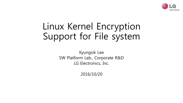 support for file system