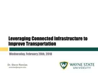 Improve Transportation  Wednesday, February 28th, 2018  Overview  Discussion Points  Current