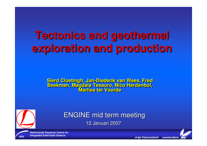 tectonics and geothermal tectonics and geothermal