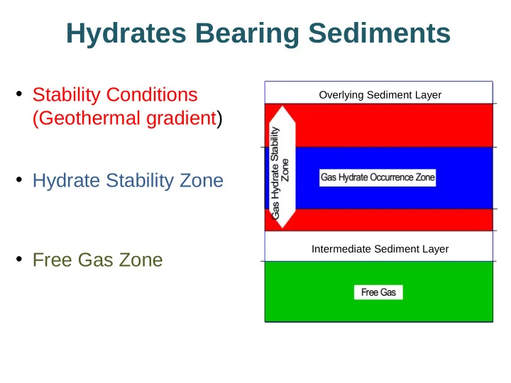 hydrates bearing sediments