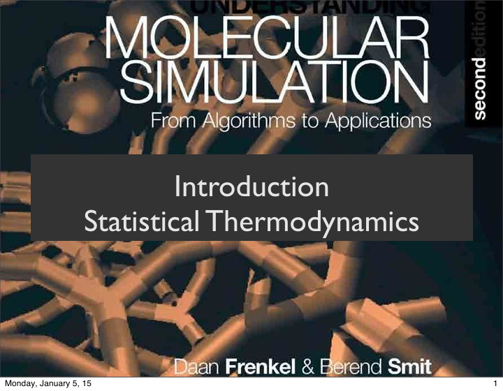 introduction statistical thermodynamics