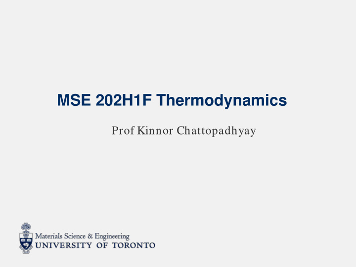 mse 202h1f thermodynamics