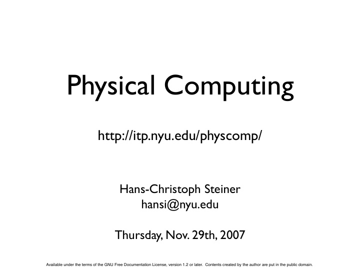 physical computing