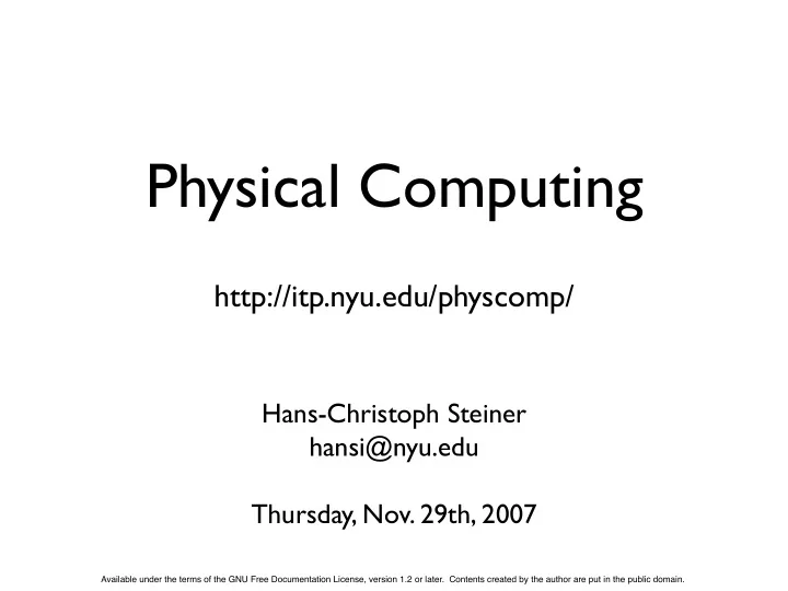 physical computing