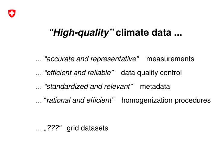 high quality climate data