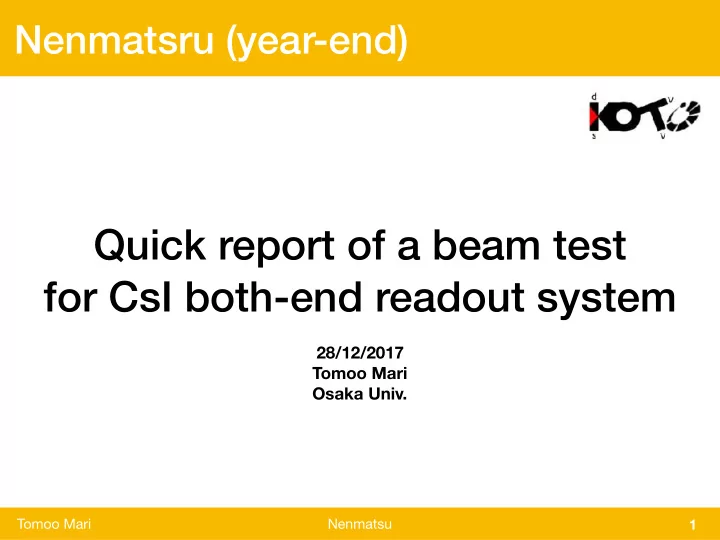 quick report of a beam test for csi both end readout