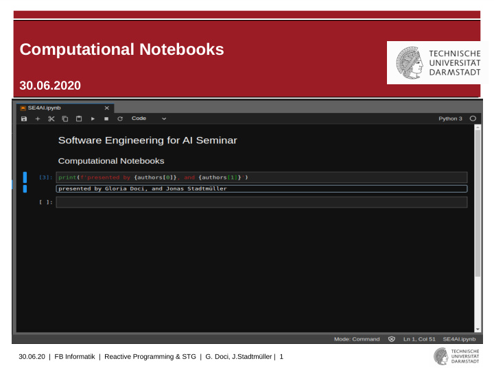 computational notebooks