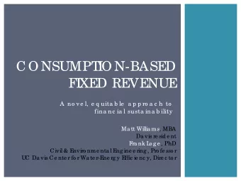 C O NSUMPT  IO N-BASED  FIXED REVENUE  A no ve l, e q uita b le  a p p ro a c h to  fina nc ia l