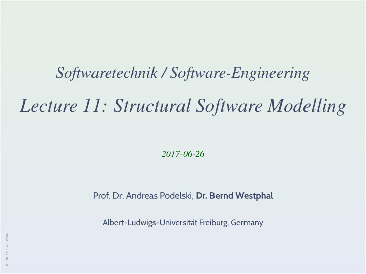 lecture 11 structural software modelling