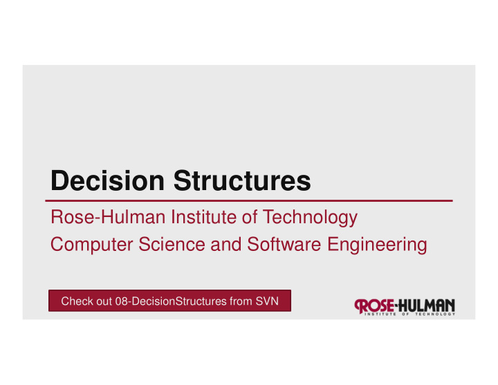 decision structures