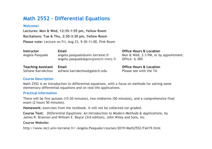 math 2552 differential equations