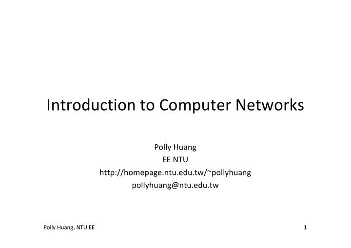 introduction to computer networks