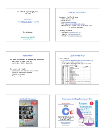 Introduction   Email: tkosar@buffalo.edu  Web: : http://www.cse.buffalo.edu/~tkosar