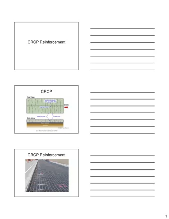 CRCP Reinforcement  CRCP  Source: WSDOT Pavement Guide Interactive CD-ROM  CRCP Reinforcement  1